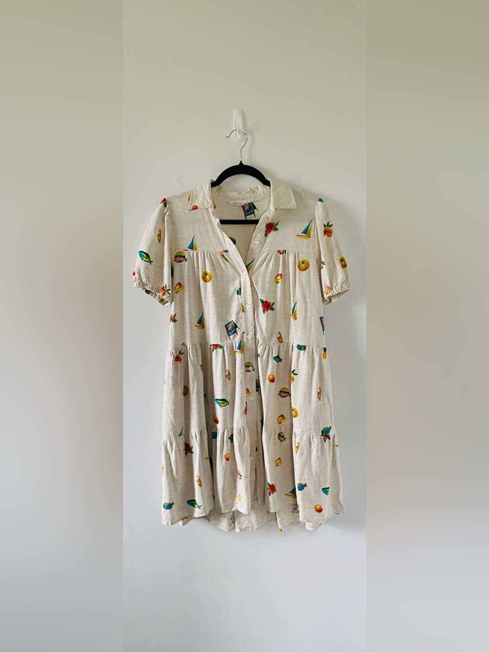 Jane + Delancey Novelty Nautical Summer Vacation Beach Tiered Mini Dress Size S